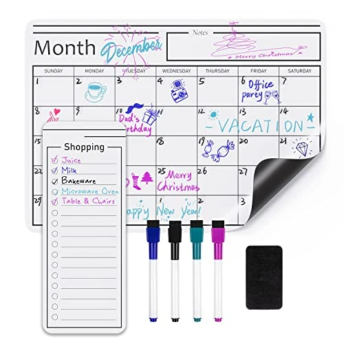Offerta a tempo: Amazon Basics Foglio magnetico cancellabile, con calendario, Bianco, 30,5 cm x 43,2 cm - 0.00% da 18.00 € a 18.00 €