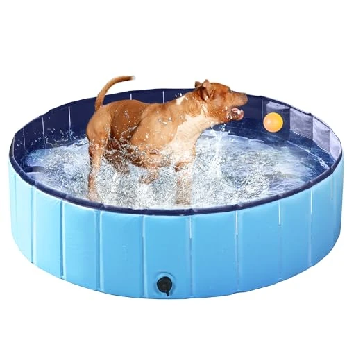 Offerta a tempo: Yaheetech Piscina per Cani Gatti Pieghevole, Vasca da Bagno in PVC, Piscinetta per Animali Domestici, Rigida Portatile Antiscivolo all'Aperto Interno Giardino L 120 x 30 cm Blu - 10% da 32.39 € a 28.99 €