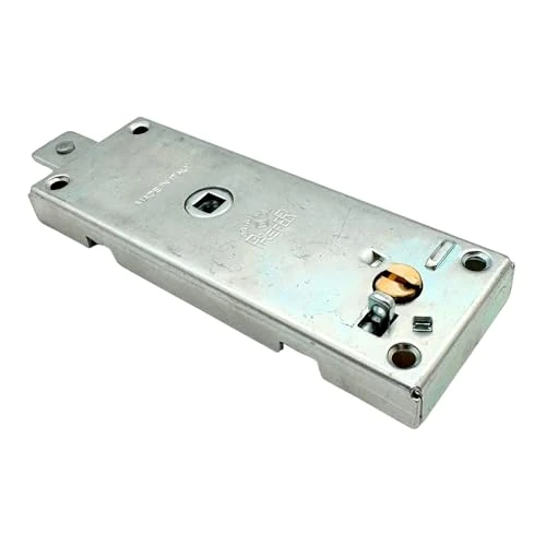 PREFER - Serratura per Basculante/Garage con Cilindro Tondo in Ottone - Chiusura Sicura con 2 Chiavi Incluse - Cilindro Tondo in Ottone con Sporgenza di 12,5 mm