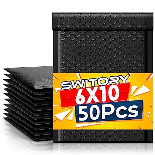 Offre limitée : Switory 50 pcs A5 15,3 cm x 22,9 cm Poly Bubble Mailers Enveloppes Rembourrées Bulle Doublé Poly Mailer Auto-scellant Sarcelle pour Emballage Noir de 22.99 € à 22.99 € (0.00% de remise)
