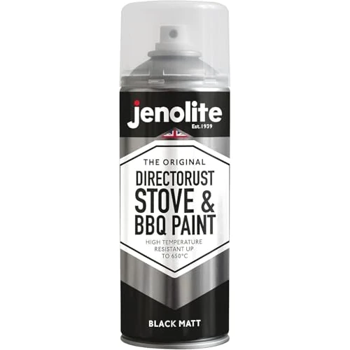 Oferta limitada: JENOLITE Directorust Pintura en aerosol para barbacoa y estufa | NEGRO | Resistente a temperaturas muy altas hasta 650°C | Barbacoas, estufas, chimeneas, automoción | 400ml de 18.99 € a 18.99 € (ahorro 0.00%)