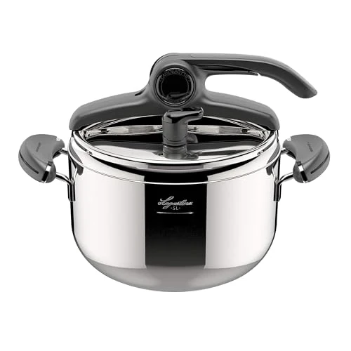 Tijdelijke aanbieding: Lagostina Mia Lagoeasy'UP 5 l snelkookpan van roestvrij staal 18/10, Ø 22 cm, stoomkookpan voor inductie en gas, vereenvoudigd openen van het deksel, met 3-laagse Irradial-Plus-bodem, vaatwasmachinebestendig van 92.11 EUR naar 92.11 EUR (korting 0%)