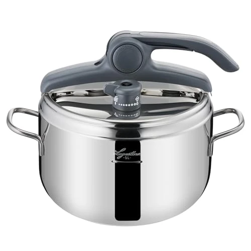 Oferta limitada: Lagostina Irradial Control Lagoeasy'UP Olla a Presión 5 L en Acero Inoxidable 18/10 Ø 22 cm, Olla Inducción y Gas, Apertura Fácil de la Tapa, Base de Triple Capa Irradial Plus de 82.77 EUR a 67.99 EUR (ahorro 18%)
