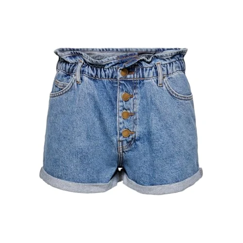 Offerta a tempo: Only Donna Onlcuba Life Paperbag DNM Shorts Dot005 Pantaloncini Not Applicable, Medium Blue Denim, XS - 52% da 29.99 € a 14.37 €