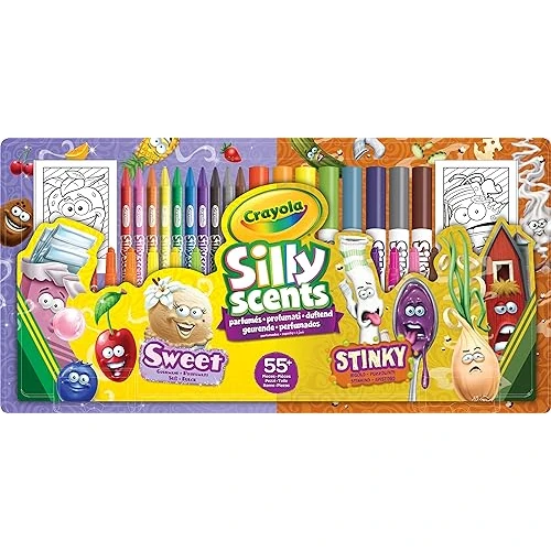 Zeitlich begrenztes Angebot: CRAYOLA - Silly Scents, Aktivitätsset Coloring Parfüme & Puzzarelli, 55 Stück, Marker, Bleistifte, Duftpastellkreide, Alter 3+, 04-0642 von 17.60 € auf 17.60 € (0.00% Rabatt)