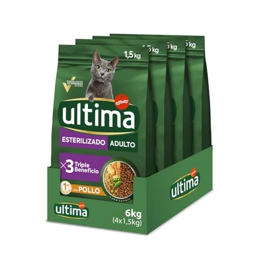 Ultima Sterilized Adult Chicken, Dry Cat Food, Pack of 4 x 1.5kg, Total 6kg