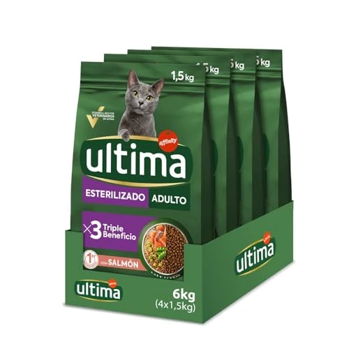 Beperkte aanbieding: Ultima Gesteriliseerde volwassen zalm, droogvoer voor katten, 4 x 1,5 kg, totaal 6 kg van 46.04 EUR naar 46.04 EUR (besparing 0%)
