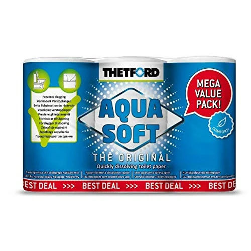 Offerta a tempo: Thetford 202241 Aqua Soft Carta Igienica, Pack 6 Rotoli - 54% da 14.00 € a 6.50 €