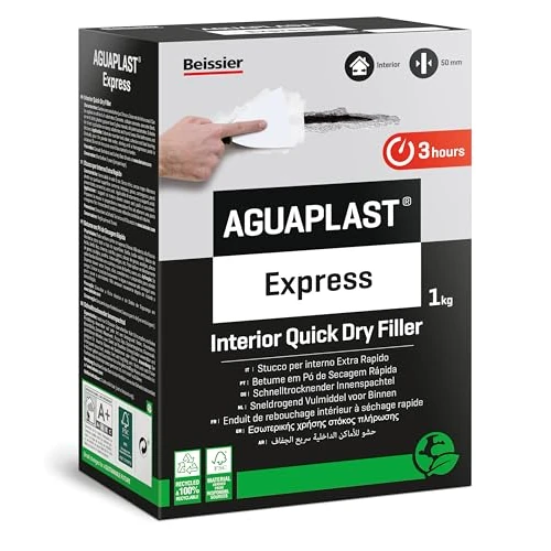 Offerta a tempo: Aguaplast Express stucco in polvere per rinnovamento di pareti piastrellate in ambienti umidi come bagni o cucine - 1kg - 36% da 12.89 € a 8.30 €