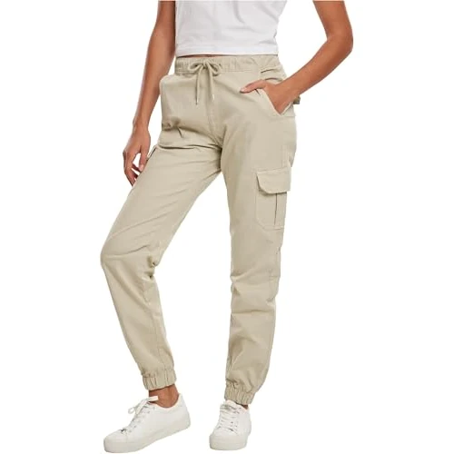 Urban Classics Ladies High Waist Cargo Jogging Pants Pantalons, Béton, M Femme