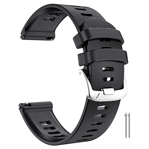 Oferta limitowana: ANBEST Kompatybilny z Garmin Forerunner 245/645/Vivoactive 5/Vivoactive 3 pasek, 20mm silikonowy pasek do zegarka dla Garmin Vivomove HR/Venu/Move 3, czarny z 42.00 zł na 42.00 zł (oszczędź 0.00%)