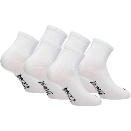 Offerta a tempo: Lonsdale Quarter 6 Paia di calzini sopra la caviglia, ottima qualità di cotone (Bianco, 39-42) - 32% da 15.50 € a 10.56 €