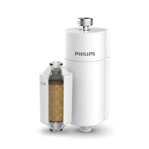 Offerta a tempo: Philips Water Filtro da doccia In-Line, 1 confezione, riduce il CLORO fino al 99%, facile da installare, adatto a tubi e rubinetti standard, Bianco, filtrazione 50.000 L - 23% da 34.99 € a 26.99 €