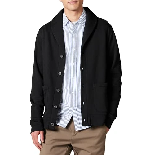 Limitiertes Angebot: Amazon Essentials Herren Strickjacke aus Fleece mit Langen Ärmeln und Schalkragen, Schwarz, XXL von 23.30 EUR auf 23.30 EUR (Spare 0%)