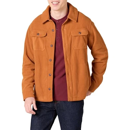 Limited-time offer: Amazon Essentials Men's Long-Sleeve Polar Fleece Shirt Jacket for Winter, Nutmeg, XXL from 11.24 £ to 9.11 £ (save 19%)