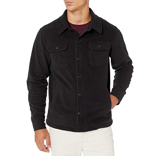 Oferta limitada: Amazon Essentials Chaqueta Tipo Camisa de Forro Polar de Manga Larga para Invierno Hombre, Negro, S de 28.90 EUR a 24.47 EUR (ahorro 15%)