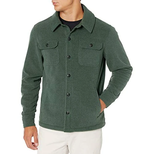 Amazon Essentials Polar Fleece Shirt met lange mouwen, Pine, L