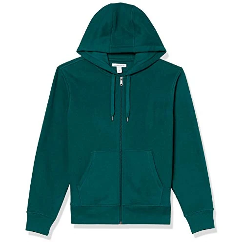 Limitiertes Angebot: Amazon Essentials Herren Fleece-Kapuzenpulli mit durchgehendem Reißverschluss (erhältlich in den Größen Big & Tall), Tannengrün, M von 22.80 EUR auf 18.40 EUR (Spare 19%)