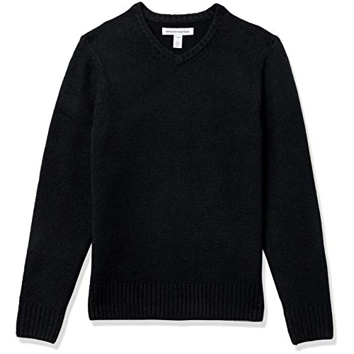 Amazon Essentials Maglione Morbido con Scollo a v a Maniche Lunghe Uomo, Nero, XL