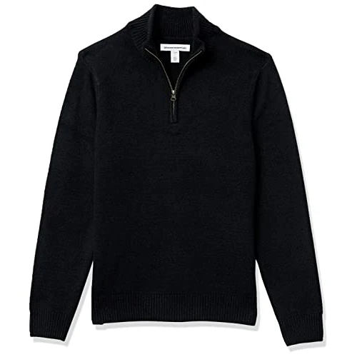 Limited-time offer: Amazon Essentials Men's Long-Sleeve Soft Touch Quarter-Zip Jumper, Black, S from 19.60 GBP to 19.60 GBP (save 0%)