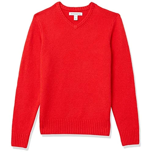 Oferta limitada: Amazon Essentials Jersey de Manga Larga con Cuello en Pico y Tacto Suave Hombre, Rojo, M de 24.01 € a 24.01 € (ahorro 0.00%)