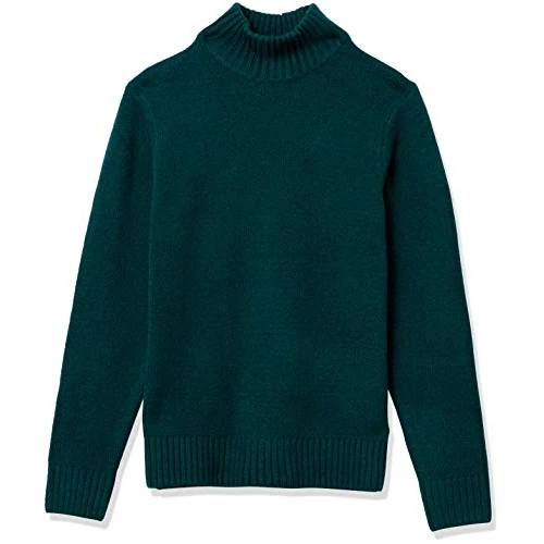 Amazon Essentials Jersey de Manga Larga con Cuello Alto y Tacto Suave Hombre, Verde Bosque, L
