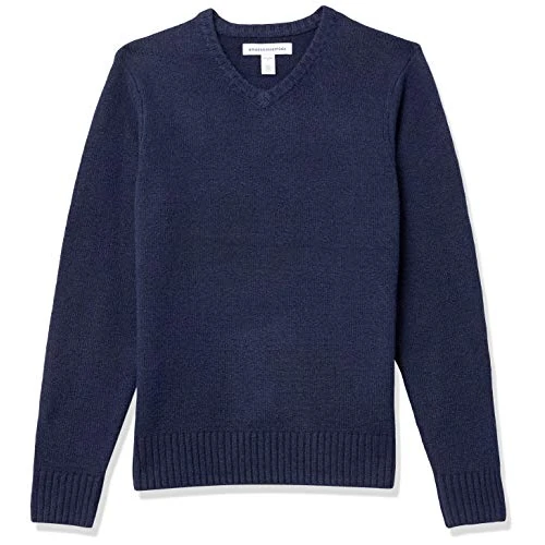 Amazon Essentials Men's Long-Sleeve Soft Touch V-Neck Jumper, Navy, XL