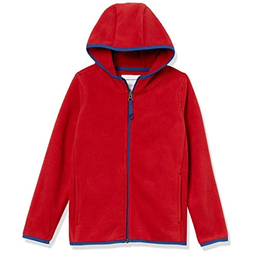 Offerta a tempo: Amazon Essentials Giacca con Cappuccio e Cerniera Integrale in Pile Bambini e Ragazzi, Rosso, 10 Anni - 15% da 14.63 € a 12.44 €