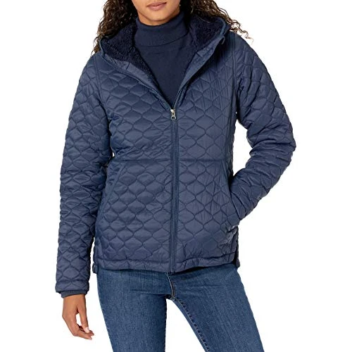 Limitiertes Angebot: Amazon Essentials Damen-Kapuzenpuffer mit Sherpa-Futter, leicht, wasserabweisend, Marineblau, Größe XL von 47.30 EUR auf 36.50 EUR (Spare 23%)