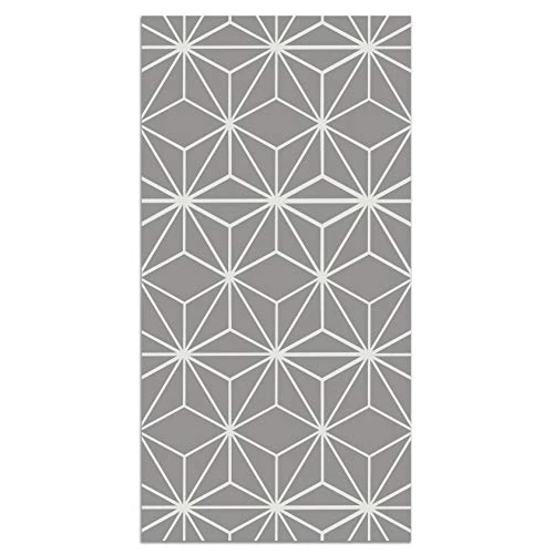 Vinyltapijt voor keuken, woonkamer, verschillende maten, geometrische sterren, grijs, 100 x 140 cm