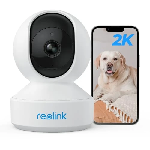 Reolink Wewnętrzna Kamera Bezpieczeństwa 3MP WiFi, 2.4GHz WiFi CCTV Kamera dla Starszego Dziecka, Monitor Zwierzaka z Pochyleniem Pan/Wizja Nocna / 2-Drożny Dźwięk/Wykrywaniem Ruchu, E1