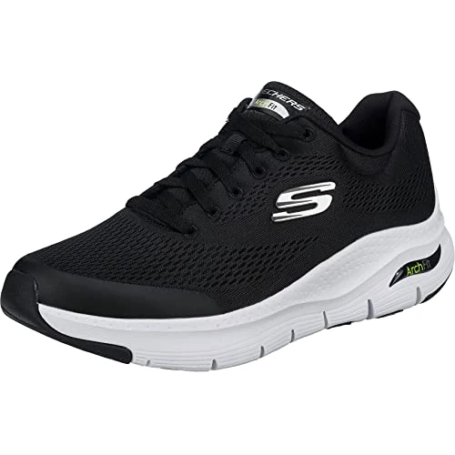 Skechers Men's Arch Fit Sneaker,Black Textile/Synthetic/White Trim,9.5 UK