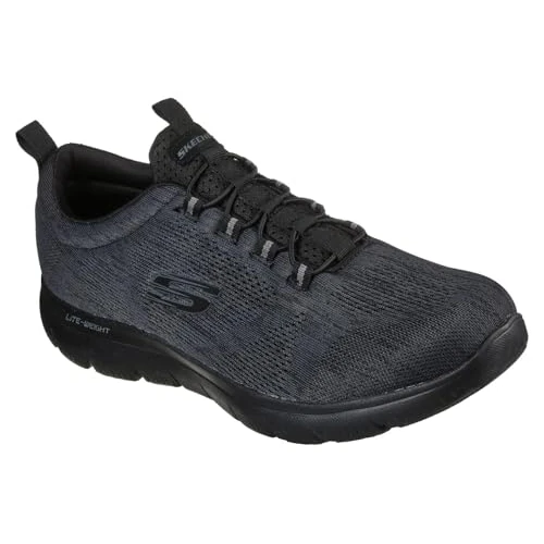 Skechers heren Summits Louvin Trainers, Black Mesh/Pu/Trim, 42 EU