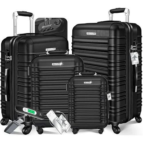 Oferta limitada: KESSER® Set de 4 Maletas rígidas, Juego Maleta Trolley Incl. báscula de Equipaje + Etiqueta de Equipaje Maleta rodante Cerradura 4 Ruedas ABS Carcasa rígida asa telescópica S-M-L-XL de 137.80 EUR a 137.80 EUR (ahorro 0%)