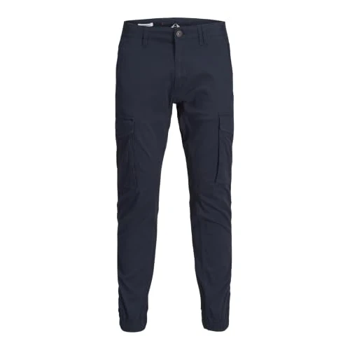 Tijdelijke aanbieding: Mann JACK & JONES Broek Cargo Jogger Pantalon PAUL FLAKE AKM 542 Twill Denim Elastische Taille, Colour:Navy, Pant Size:32W / 34L van 59.99 € naar 35.99 € (40% korting)