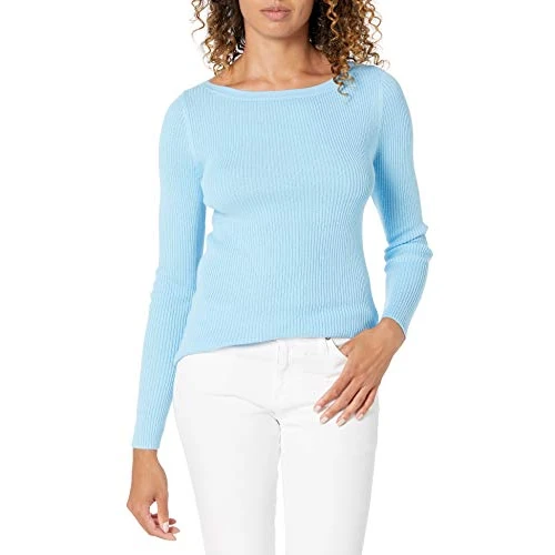 Limited offer: Amazon Essentials Women's Lightweight Ribbed Long-Sleeve Boat Neck Slim-Fit Sweater from 19.00 EUR to 19.00 EUR (save 0%)