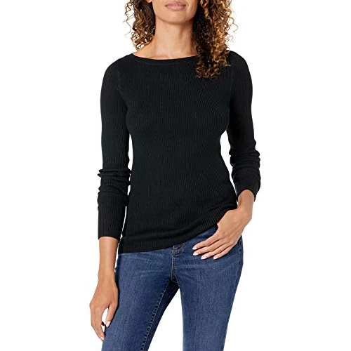 Limited offer: Amazon Essentials Women's Slim Fit Long Sleeve Boat Neck Ribbed Jumper from 24.59 EUR to 24.59 EUR (save 0%)