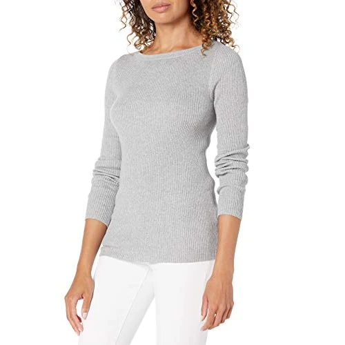 Limited offer: Amazon Essentials Women's Lightweight Ribbed Long-Sleeve Boat Neck Slim-Fit Sweater from 17.67 EUR to 17.67 EUR (save 0%)