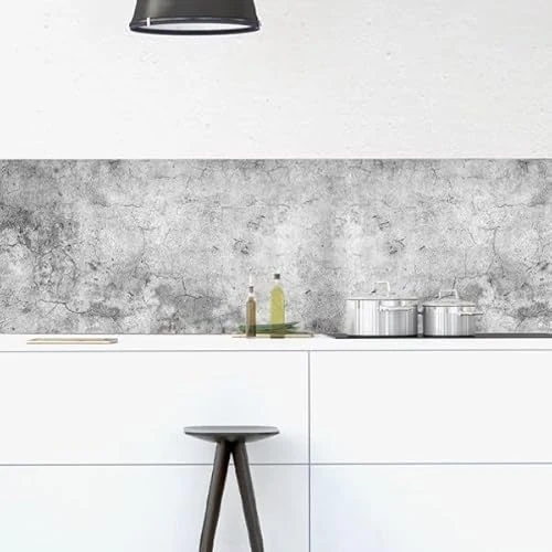 Offerta a tempo: CREARREDA Pannello Paraschizzi Cucina Adesivo da Parete Facile da Applicare Cemento 190 x 60 cm 100% Made in Italy, Ignifugo e Resistente all'Acqua Paraspruzzi Lavandino in PVC - 8% da 33.99 € a 31.15 €