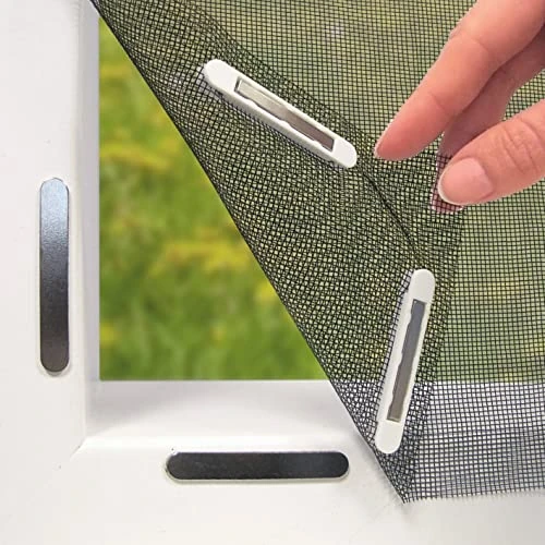 Offre limitée : Hoberg Moustiquaire de fenêtre avec Fixation magnétique innovante | Moustiquaire jusqu'à 150 x 130 cm découpable Individuellement, Pas de perçage ni de vissage | Fixation avec 16 aimants [Noir] de 15.99 € à 13.26 € (17% de remise)
