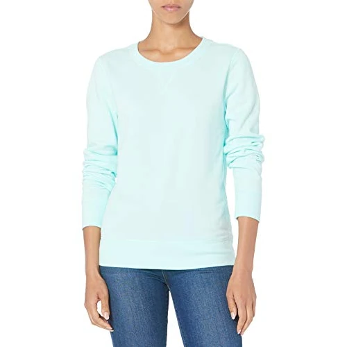 Amazon Essentials Sudadera de vellón de rizo francés con cuello redondo para mujer (disponible en tallas grandes), color azul aguamarina, talla XL