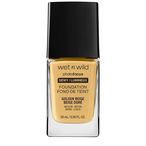 Offerta a tempo: Wet n Wild - Photo Focus Foundation DEWY - Fondotinta Beige Dorato Idratante dalla Performance Elevata - Copre le Imperfezioni, Ideale per Pelli da Normali a Secche - Vegan - Golden Beige - 58% da 9.99 € a 4.20 €