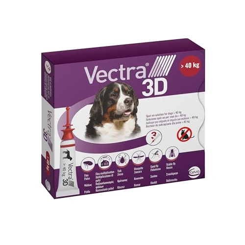 Vectra Vectra 3D Spot-on Solution 3 pipettes 8 ML pour Chiens 40 kg Rouge