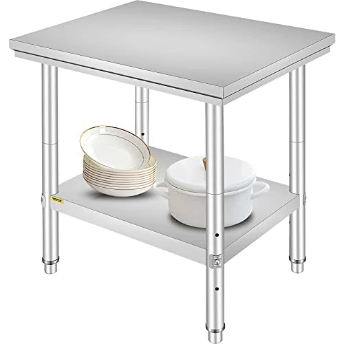 Oferta limitada: VEVOR Mesa de Trabajo Cocina Inox 60X76X80 cm Plan de Trabajo Cocina en 2 Planta Mesa de Trabajo de Acero Inoxidable para Preparación de Cocina de Alimento de las Comidas Hoteles Oficinas Hospitales de 66.90 € a 61.90 € (ahorro 7%)