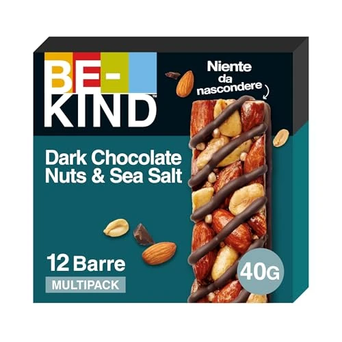 Offre limitée : BE-KIND - Barres de Céréales - Chocolat Noir, Amandes & Sel Marin - Sans Gluten - Riches en Fibres - Grand Format - 12 x 40g de 23.00 EUR à 23.00 EUR (remise 0%)