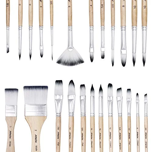Offerta a tempo: Artecho Pennelli per Dipingere 24 Pezzi, Pennello Pittura per Acrilico, Acquerello, Gouache e Olio - 0.00% da 18.99 € a 18.99 €