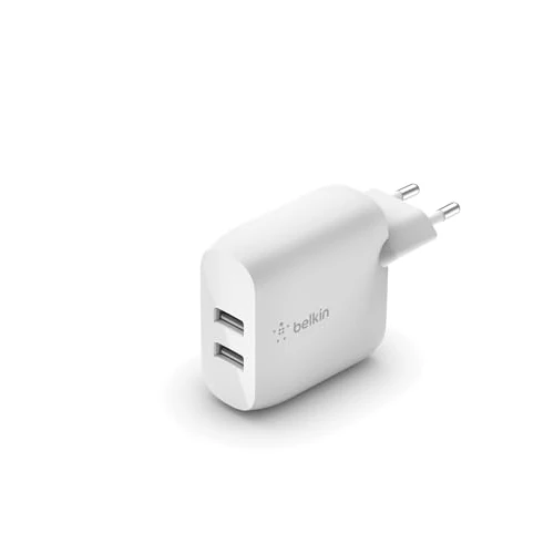 Zeitlich begrenztes Angebot: Belkin Boost Charge USB-A-Netzladegerät mit zwei Anschlüssen, 24 W (Für Geräte wie das iPhone 14, 14 Plus, 14 Pro, 14 Pro Max, iPhone 13, iPhone 12, Samsung Galaxy S23, S23+, S22, Pixel und mehr) von 19.99 € auf 13.99 € (30% R