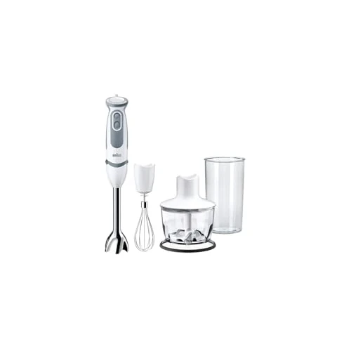Limited offer: Braun MultiQuick 5 MQ5235WH, Hand Blender, 21 Speeds and Turbo Function, Splash Proof Bell, Powerbell Plus, Easy-Click, Includes Whisks, Chopper 500 ml, 600 ml Glass, 1000 W, White from 97.99 EUR to 59.90 EUR (save 39%)