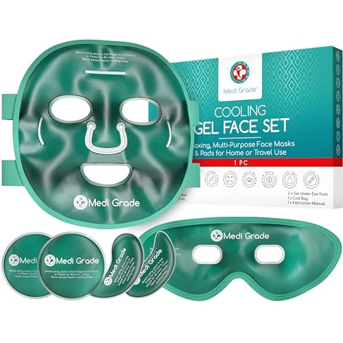 Offerta a tempo: Medi Grade Set Maschera Refrigerante Occhi e Viso, Rinfrescante, Set Verde - 0.00% da 21.99 € a 21.99 €