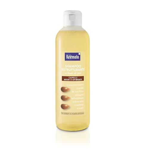 Offerta a tempo: Kelémata, Shampoo Ristrutturante ai Semi di Lino 250 ml, Nutre e Ripara i Capelli con Azione Emolliente e Lucidante, Ideale per Capelli Aridi e Sfibrati, Dona Corpo e Morbidezza - 0.00% da 7.53 € a 7.53 €